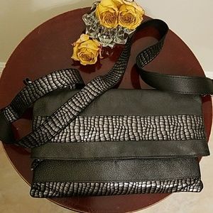 Animal print, pure leather purse.